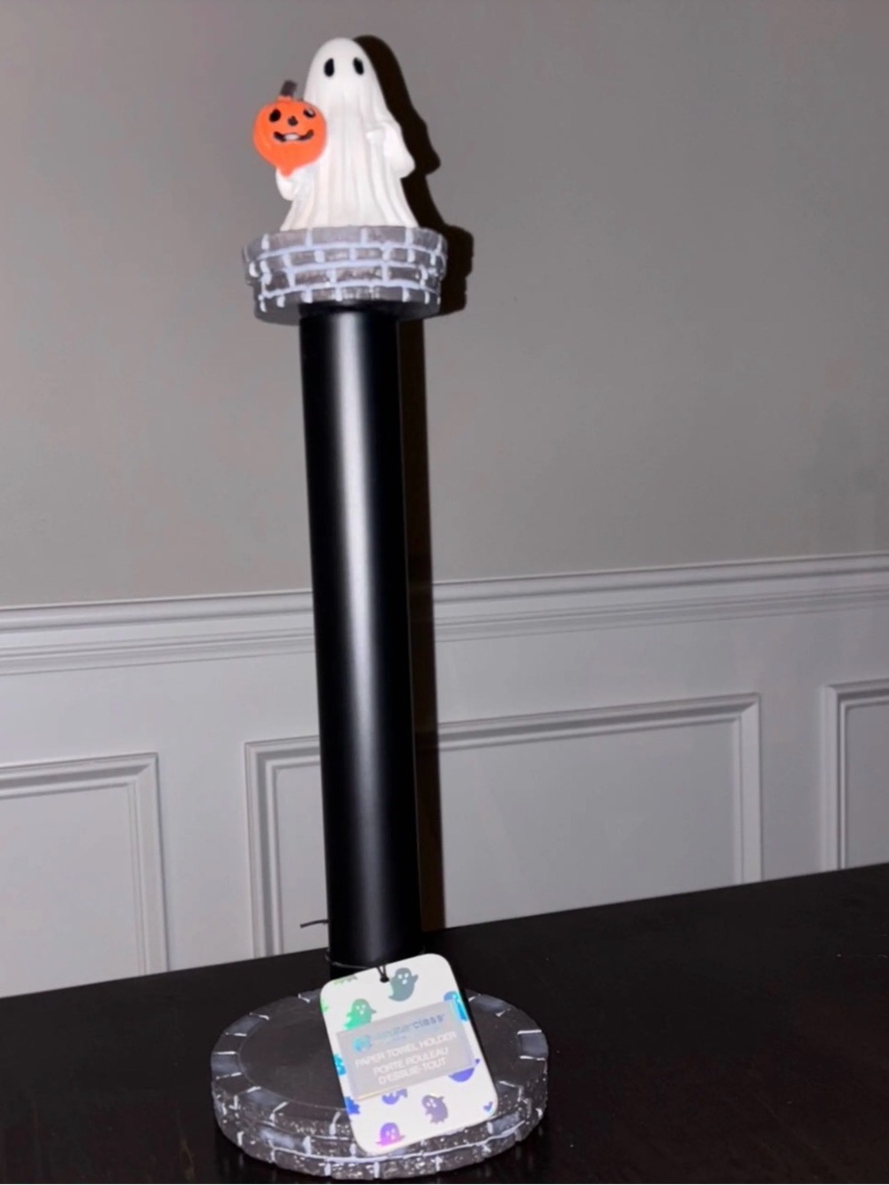 Halloween Ghost Paper Towel Holder - Black and White - Picture 8 of 8